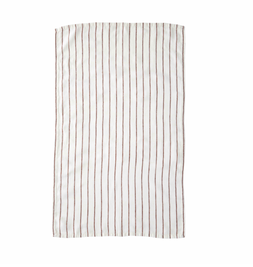 Belmont Stripe Linen Tea Towel - Earth