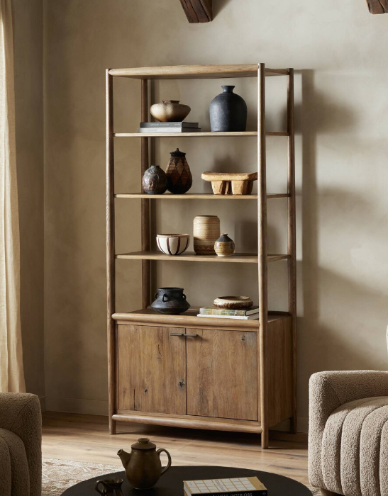 GLENVIEW BOOKCASE-WEATHERED OAK