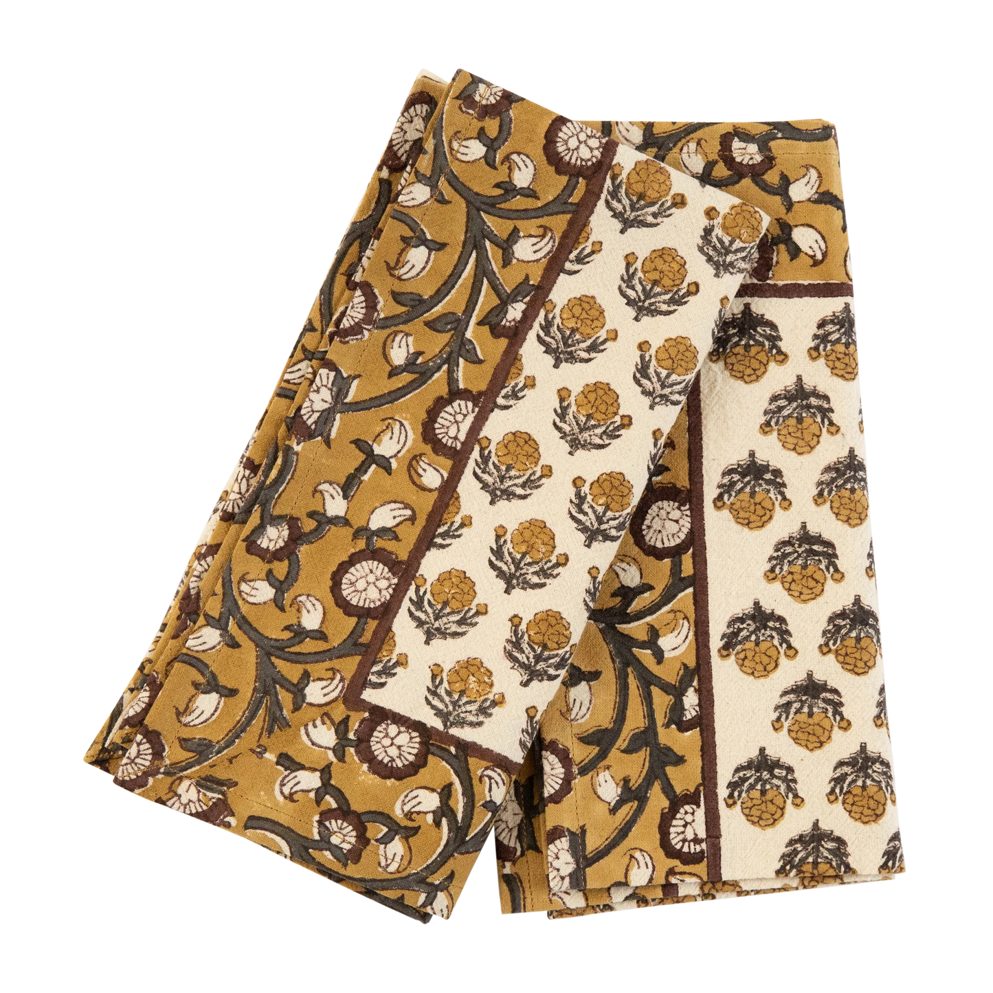 Khadi Bailey Mustard Napkins Set of 2